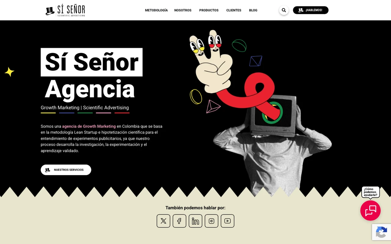 Sitio web de Sí Señor, agencia de growth marketing en Colombia