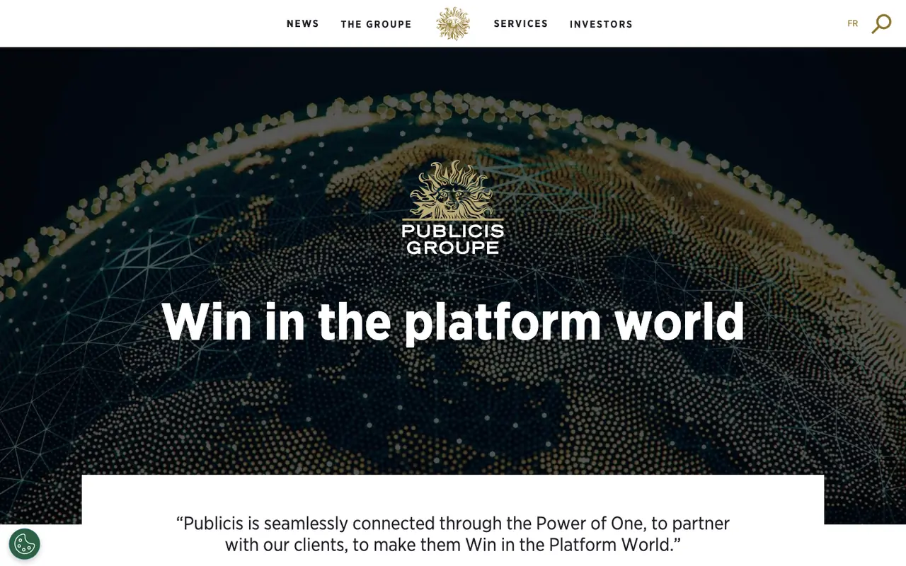 Sitio web de Publicis Groupe, grupo de datos, medios y plataformas