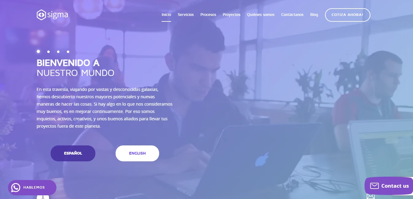 Sigma, desarrollo de páginas web a medida en Bogotá